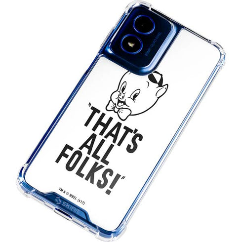 Looney Tunes Porky Thats All Folks Grid Moto G 5G (2024) Clear Case